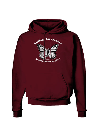 Autism Awareness - Puzzle Piece Butterfly 2 Dark Hoodie Sweatshirt-Hoodie-TooLoud-Maroon-Small-Davson Sales