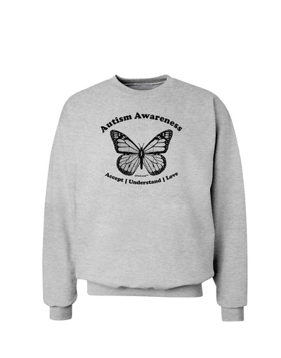 Autism Awareness - Puzzle Piece Butterfly 2 Sweatshirt-Sweatshirts-TooLoud-AshGray-Small-Davson Sales