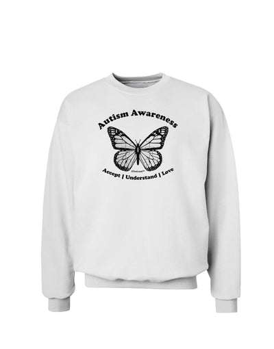 Autism Awareness - Puzzle Piece Butterfly 2 Sweatshirt-Sweatshirts-TooLoud-White-Small-Davson Sales