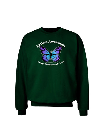 Autism Awareness - Puzzle Piece Butterfly Adult Dark Sweatshirt-Sweatshirts-TooLoud-Deep-Forest-Green-Small-Davson Sales