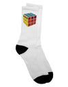 Autism Awareness: Vibrant Cube Color Adult Crew Socks - TooLoud-Socks-TooLoud-White-Ladies-4-6-Davson Sales