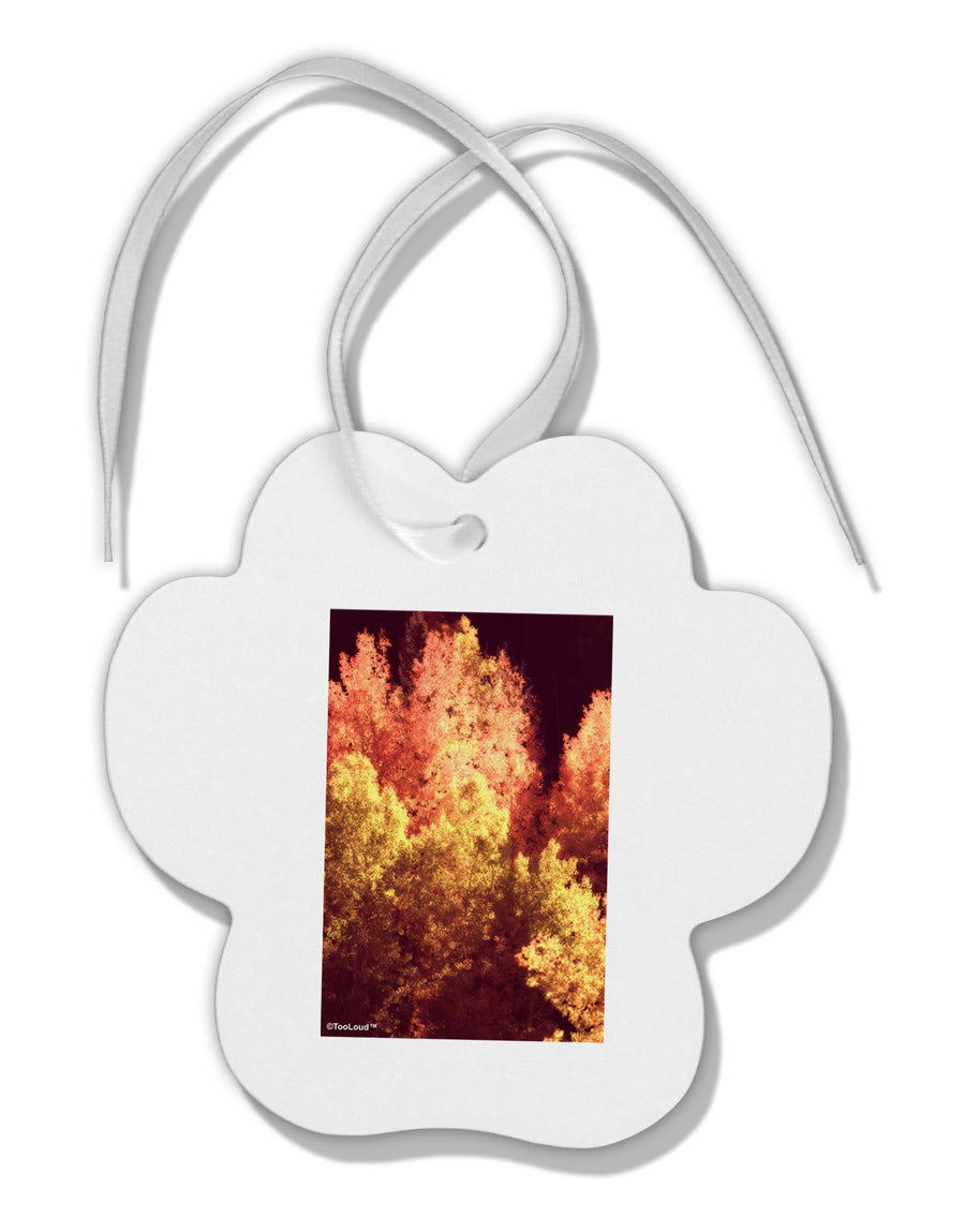 Autumn In Aspen Paw Print Shaped Ornament-Ornament-TooLoud-White-Davson Sales