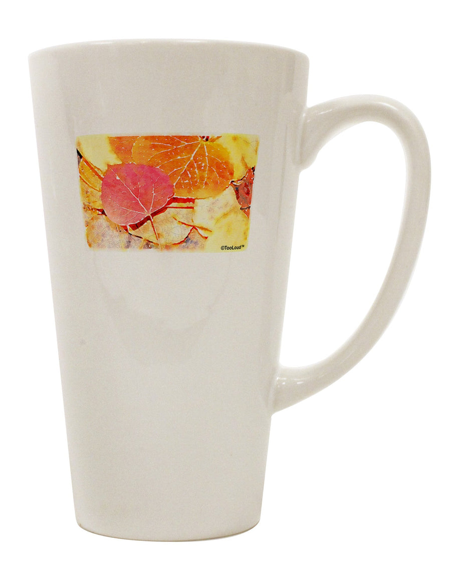 Autumn WaterColor 16 Ounce Conical Latte Coffee Mug - Perfect for Colorado's Drinkware Enthusiasts TooLoud-Conical Latte Mug-TooLoud-White-Davson Sales