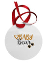 Baby Bear Paws Circular Metal Ornament-Ornament-TooLoud-White-Davson Sales