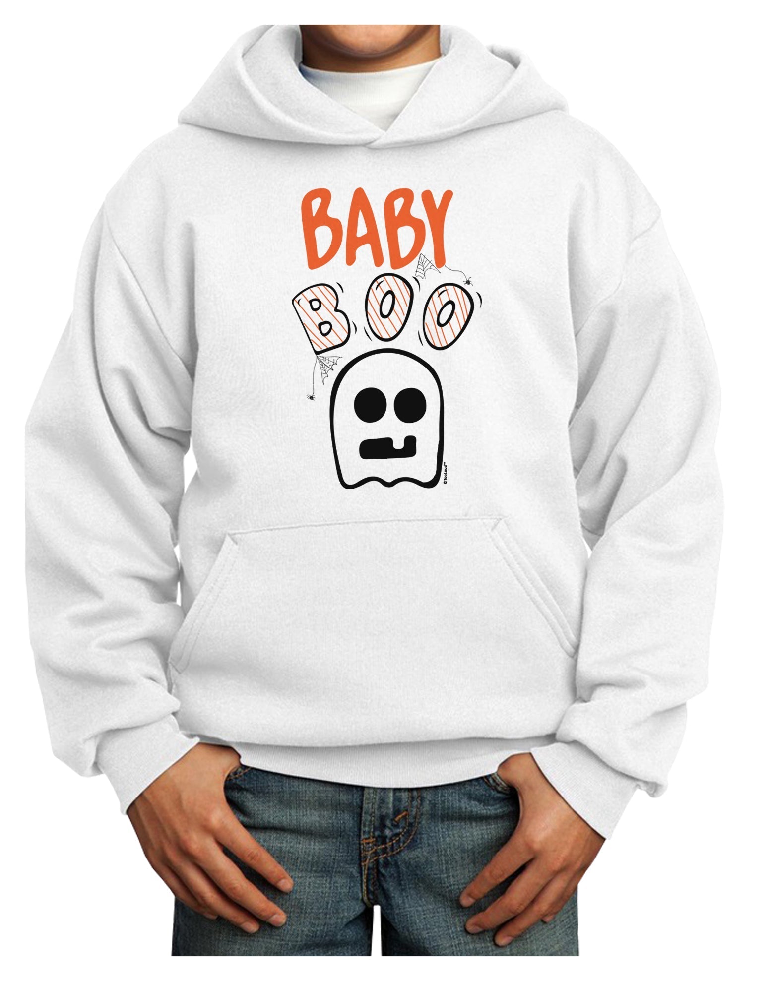 Baby Boo Ghostie Youth Hoodie Pullover Sweatshirt-Youth Hoodie-TooLoud-White-XS-Davson Sales