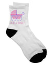 Baby Carriage Adult Short Socks - Perfect for Celebrating the Arrival of a Baby Girl - TooLoud-Socks-TooLoud-White-Ladies-4-6-Davson Sales
