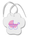 Baby Girl Carriage Paw Print Shaped Ornament-Ornament-TooLoud-White-Davson Sales