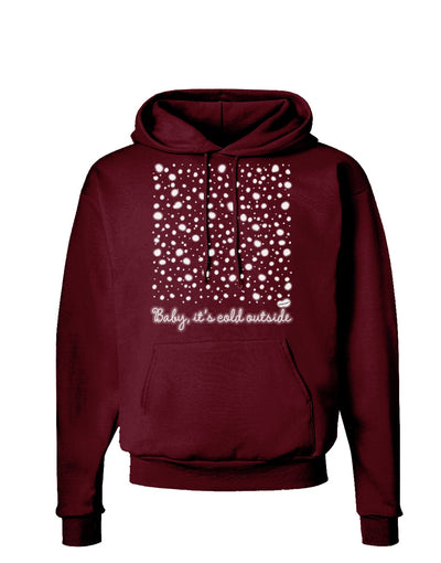 Baby It's Cold Outside Falling Snowflakes - Christmas Dark Hoodie Sweatshirt-Hoodie-TooLoud-Maroon-Small-Davson Sales