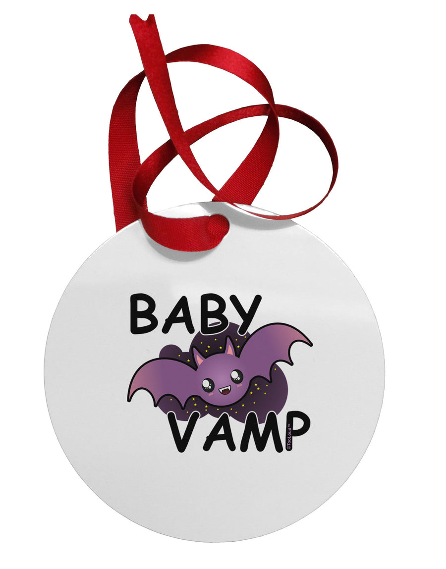 Baby Vamp Circular Metal Ornament by TooLoud-Ornament-TooLoud-White-Davson Sales