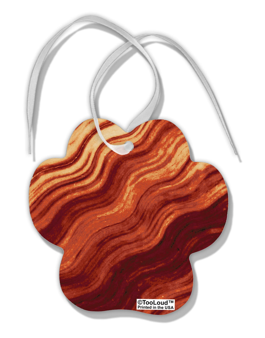 Bacon Bacon Bacon Paw Print Shaped Ornament All Over Print by TooLoud-Ornament-TooLoud-White-Davson Sales