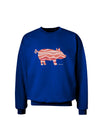 Bacon Pig Silhouette Adult Dark Sweatshirt by TooLoud-Sweatshirts-TooLoud-Deep-Royal-Blue-Small-Davson Sales