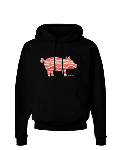 Bacon Pig Silhouette Dark Hoodie Sweatshirt by TooLoud-Hoodie-TooLoud-Black-Small-Davson Sales