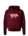 Bacon Pig Silhouette Dark Hoodie Sweatshirt by TooLoud-Hoodie-TooLoud-Maroon-Small-Davson Sales