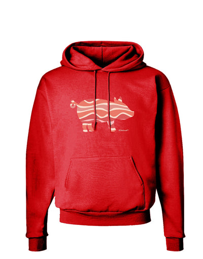 Bacon Pig Silhouette Dark Hoodie Sweatshirt by TooLoud-Hoodie-TooLoud-Red-Small-Davson Sales