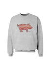 Bacon Pig Silhouette Sweatshirt by TooLoud-Sweatshirts-TooLoud-AshGray-Small-Davson Sales