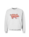 Bacon Pig Silhouette Sweatshirt by TooLoud-Sweatshirts-TooLoud-White-Small-Davson Sales