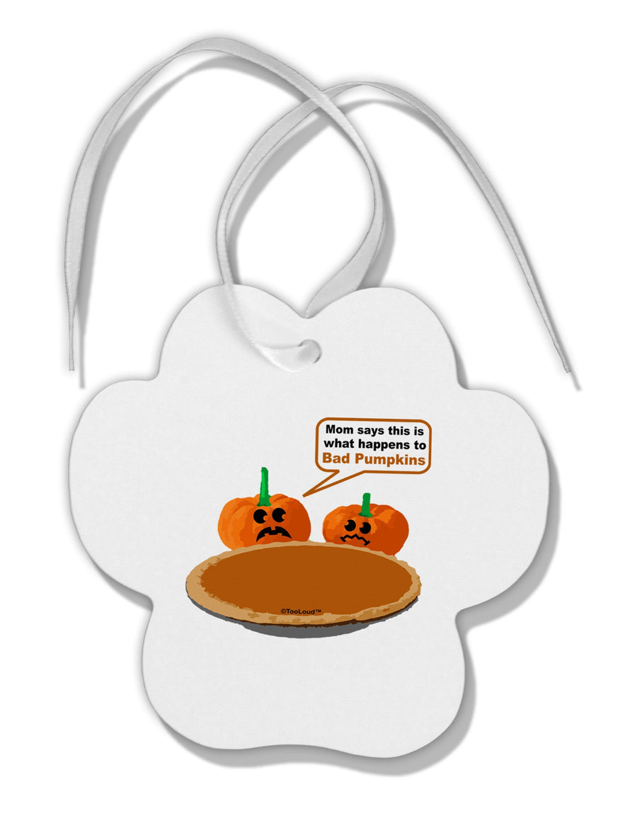 Bad Pumpkins Paw Print Shaped Ornament-Ornament-TooLoud-White-Davson Sales