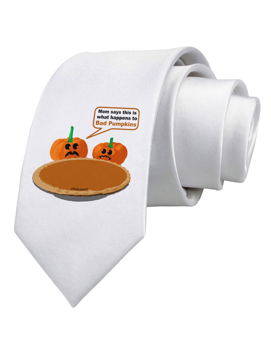 Bad Pumpkins Printed White Necktie