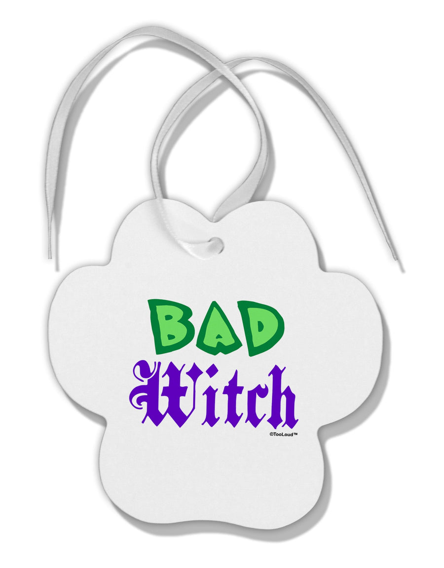 Bad Witch Color Green Paw Print Shaped Ornament-Ornament-TooLoud-White-Davson Sales