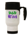 Bad Witch Color Green Stainless Steel 14oz Travel Mug-Travel Mugs-TooLoud-White-Davson Sales