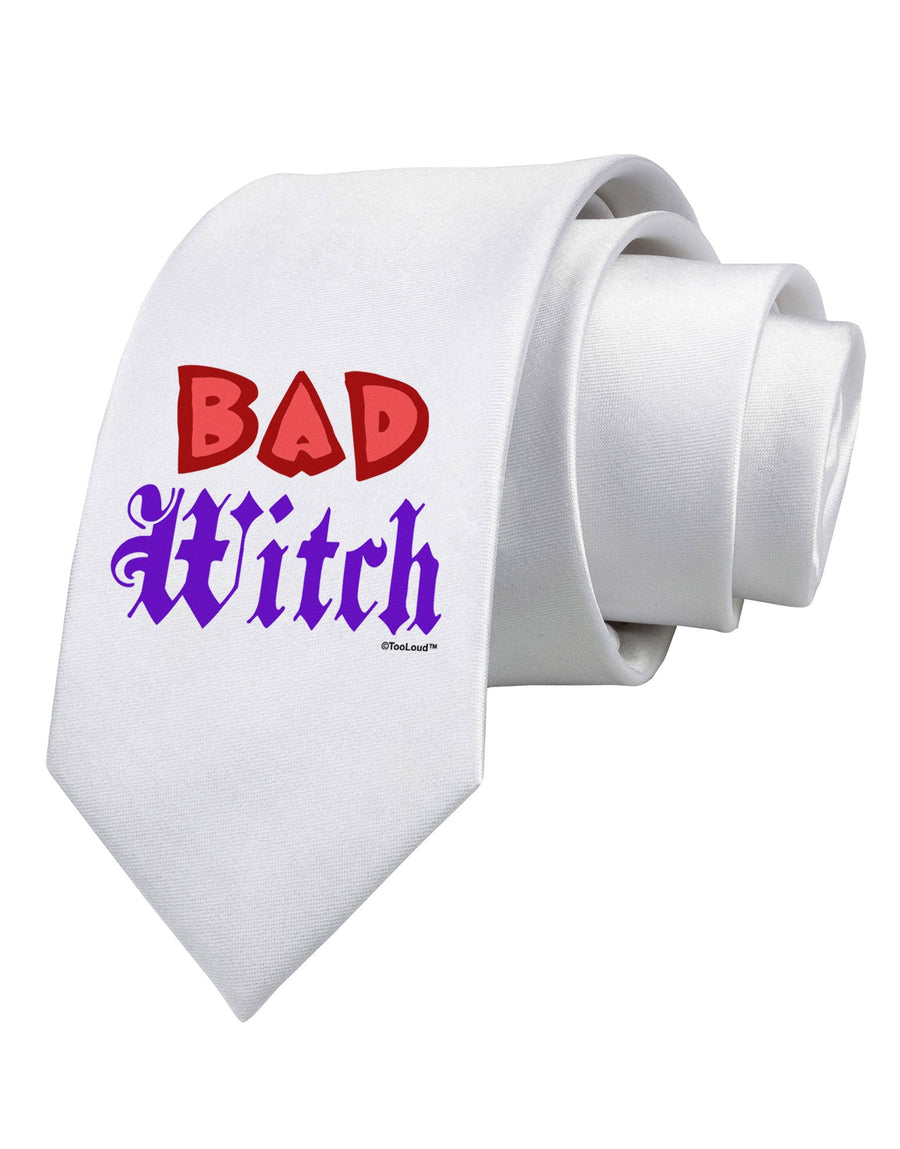 Bad Witch Color Red Printed White Necktie