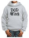 Bad Witch Distressed Youth Hoodie Pullover Sweatshirt-Youth Hoodie-TooLoud-Ash-XS-Davson Sales