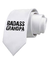 Badass Grandpa Printed White Necktie by TooLoud