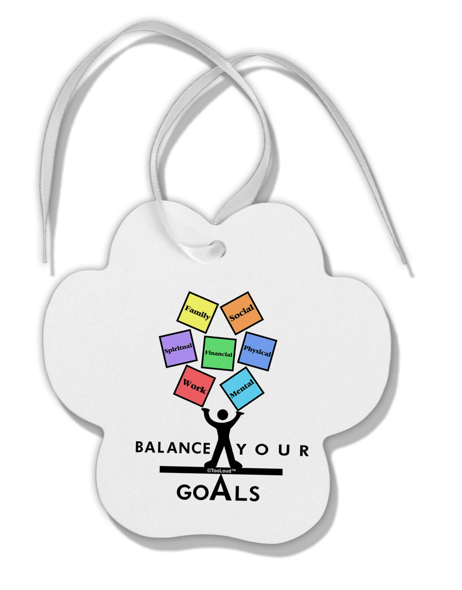 Balance Your Goals Paw Print Shaped Ornament-Ornament-TooLoud-White-Davson Sales