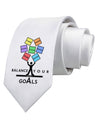 Balance Your Goals Printed White Necktie