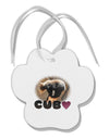 Balancing Bear Cub with Text Paw Print Shaped Ornament-Ornament-TooLoud-White-Davson Sales