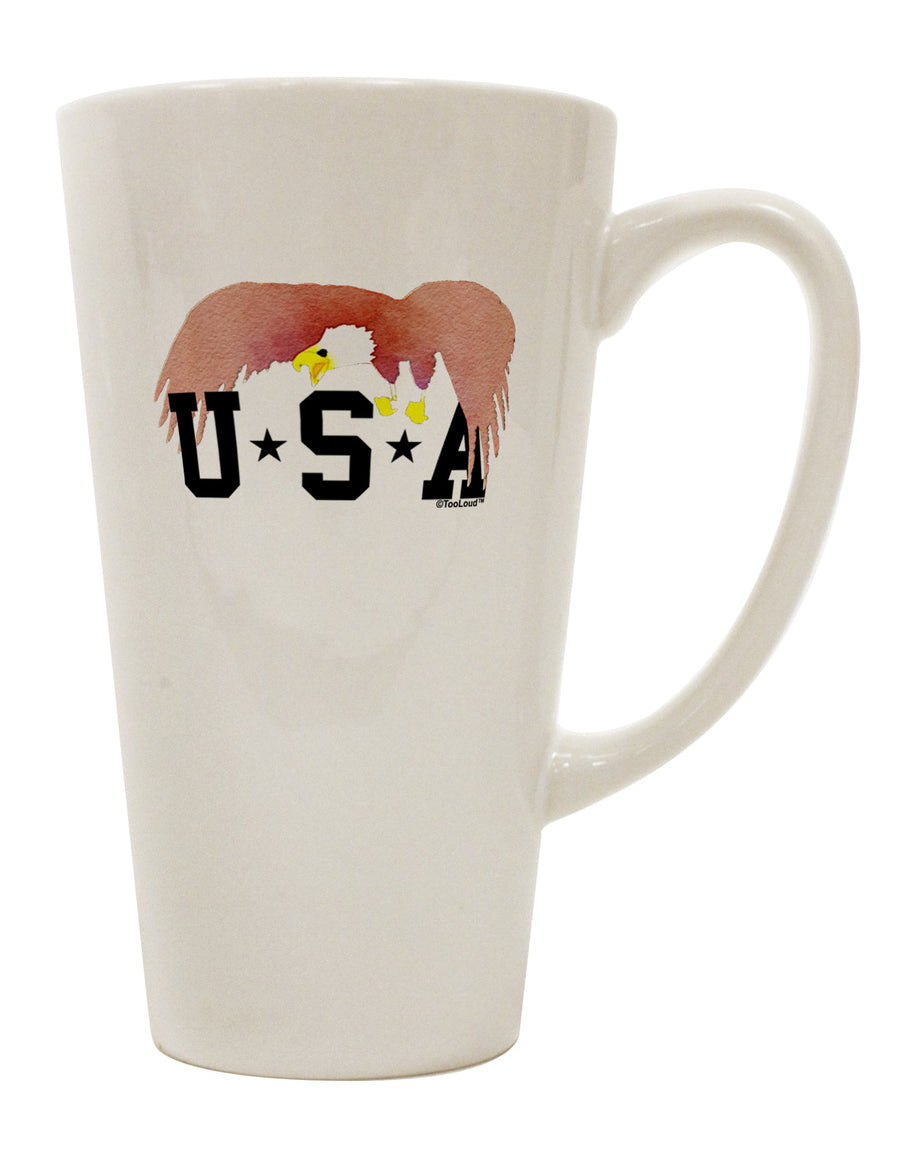 Bald Eagle USA 16 Ounce Conical Latte Coffee Mug - Expertly Crafted for Drinkware Enthusiasts-Conical Latte Mug-TooLoud-White-Davson Sales