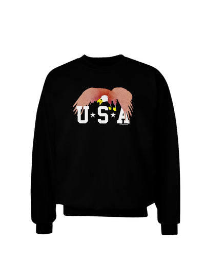 Bald Eagle USA Adult Dark Sweatshirt-Sweatshirts-TooLoud-Black-Small-Davson Sales