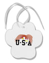 Bald Eagle USA Paw Print Shaped Ornament by TooLoud-Ornament-TooLoud-White-Davson Sales