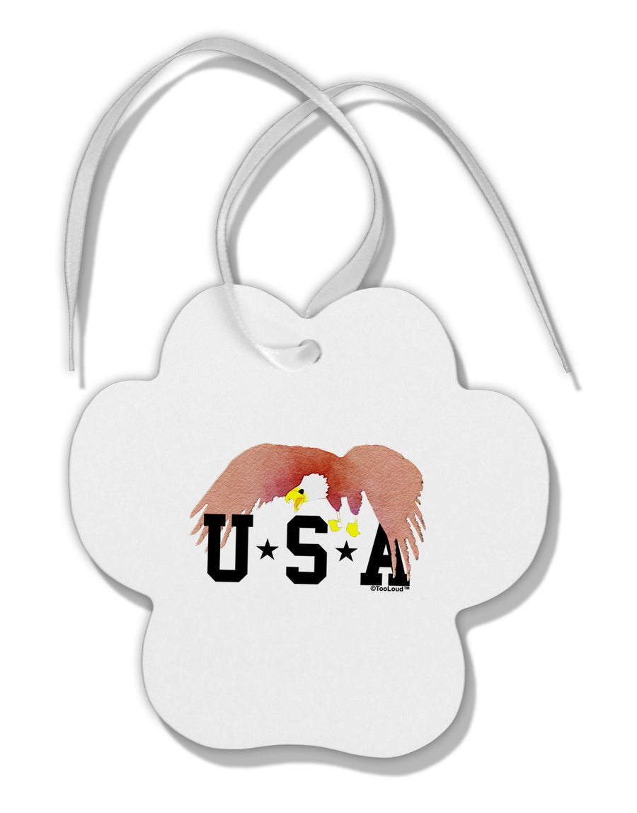 Bald Eagle USA Paw Print Shaped Ornament by TooLoud-Ornament-TooLoud-White-Davson Sales