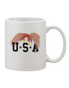 Bald Eagle USA Printed 11 oz Coffee Mug - Expertly Crafted Drinkware by TooLoud-11 OZ Coffee Mug-TooLoud-White-Davson Sales