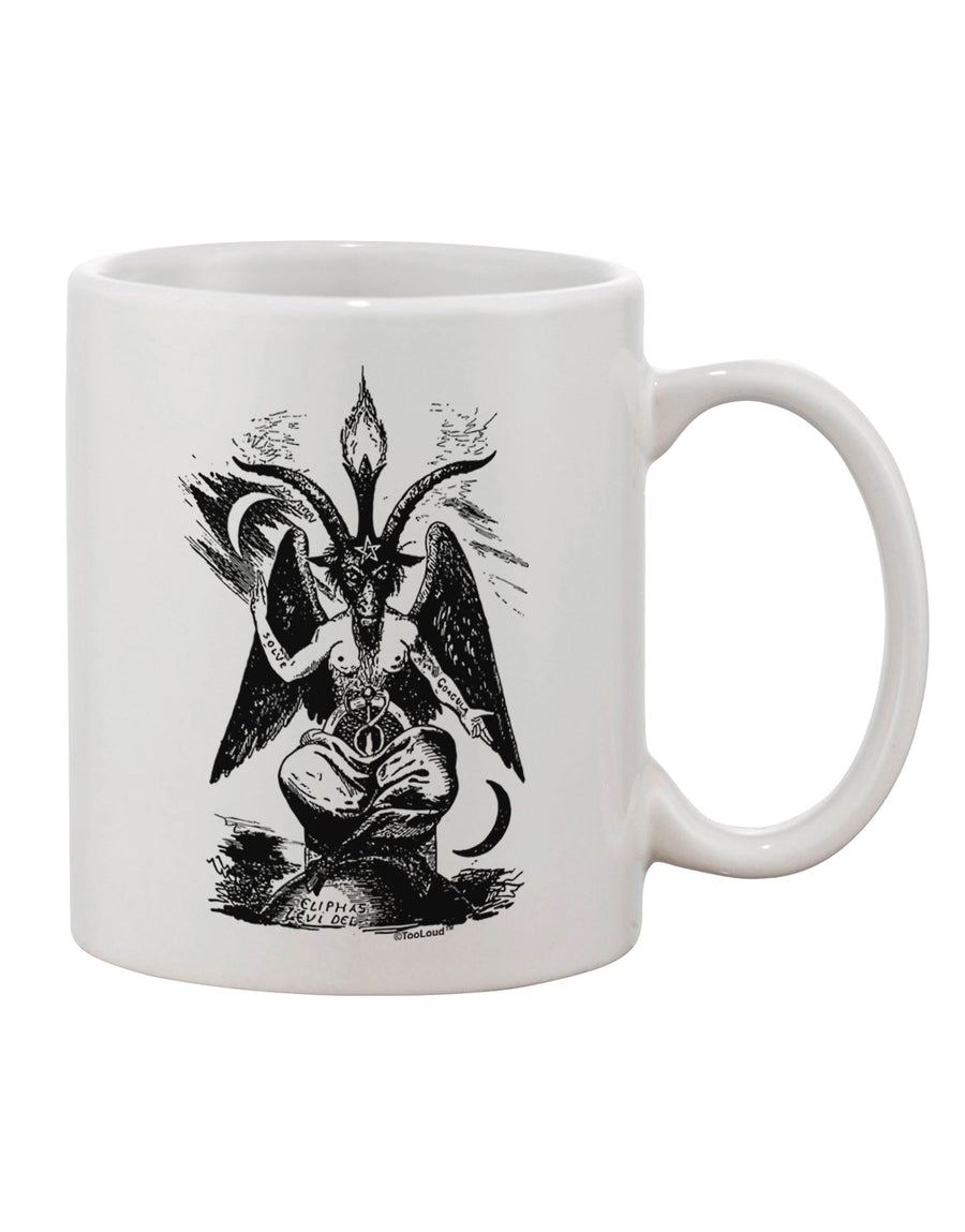 Baphomet Illustrated 11 oz Coffee Mug - Expertly Crafted by TooLoud-11 OZ Coffee Mug-TooLoud-White-Davson Sales