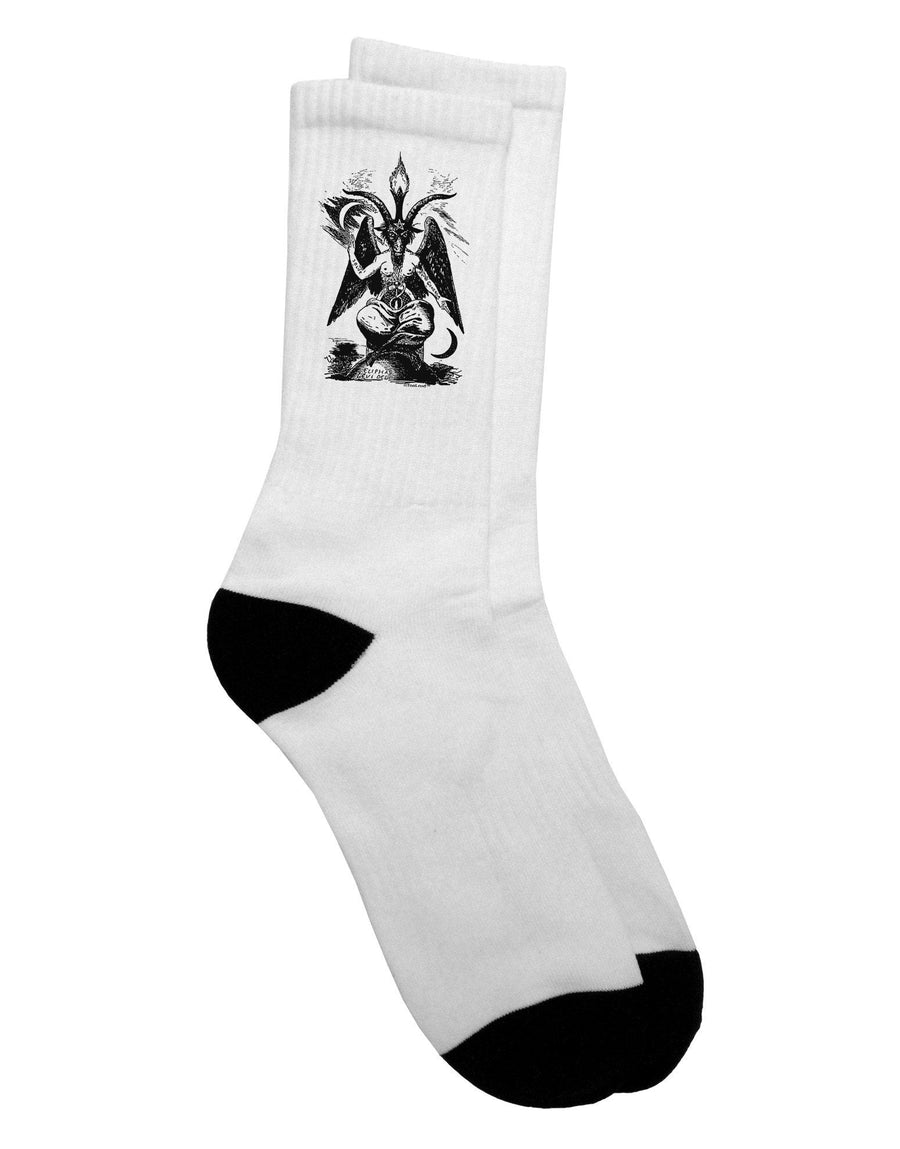 Baphomet Illustration Adult Crew Socks - Expertly Crafted for Style and Comfort - TooLoud-Socks-TooLoud-White-Mens-9-13-Davson Sales