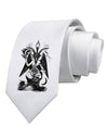 Baphomet Illustration Printed White Necktie by