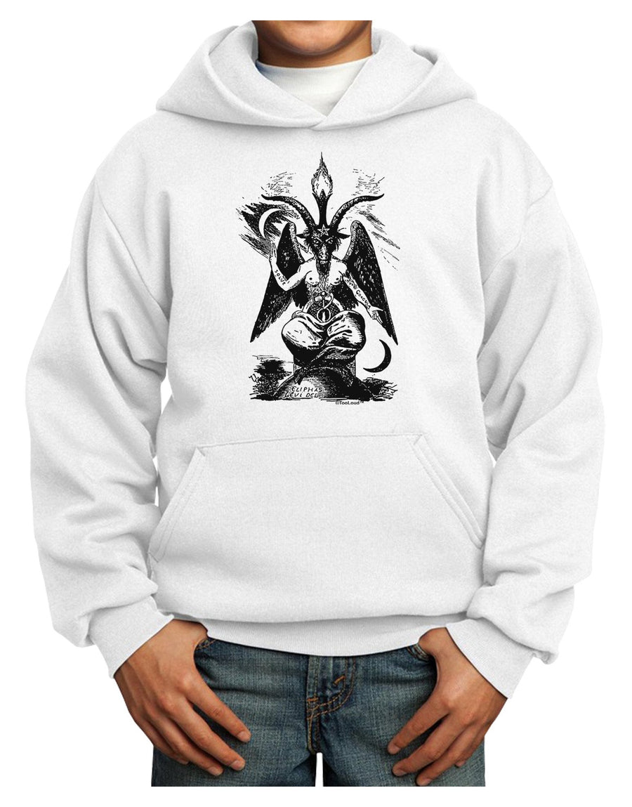 Baphomet Illustration Youth Hoodie Pullover Sweatshirt by-Youth Hoodie-TooLoud-White-XL-Davson Sales