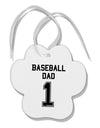 Baseball Dad Jersey Paw Print Shaped Ornament by TooLoud-Ornament-TooLoud-White-Davson Sales