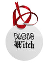 Basic Witch Circular Metal Ornament-Ornament-TooLoud-White-Davson Sales