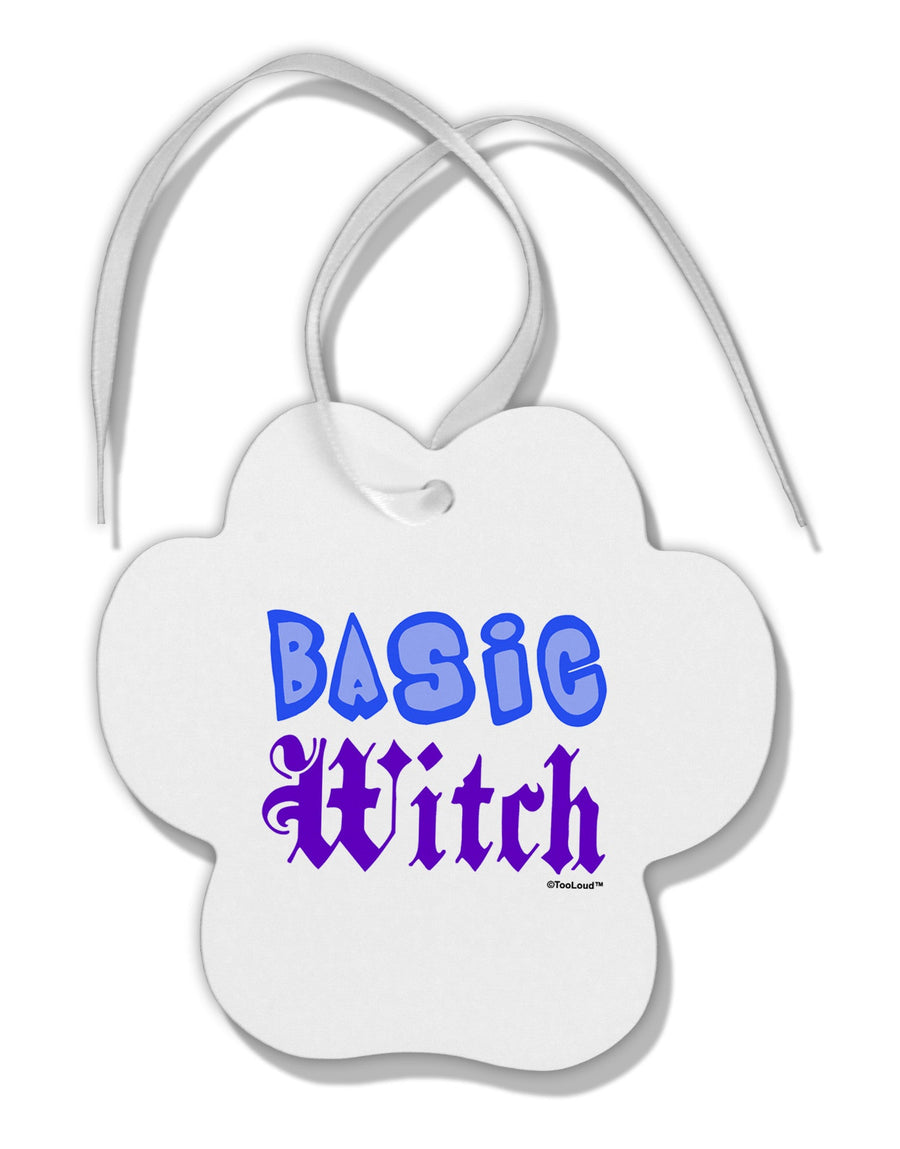 Basic Witch Color Blue Paw Print Shaped Ornament-Ornament-TooLoud-White-Davson Sales