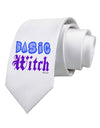 Basic Witch Color Blue Printed White Necktie