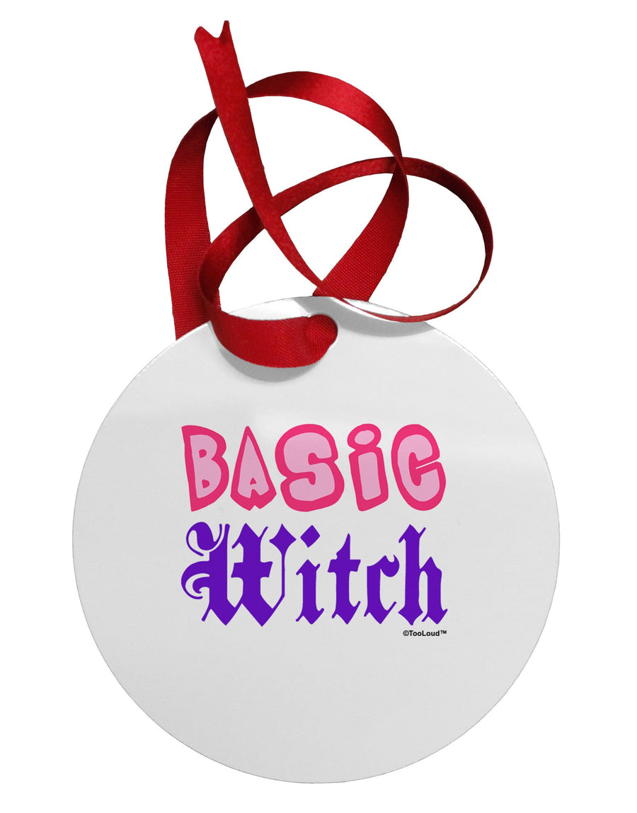 Basic Witch Color Circular Metal Ornament-Ornament-TooLoud-White-Davson Sales