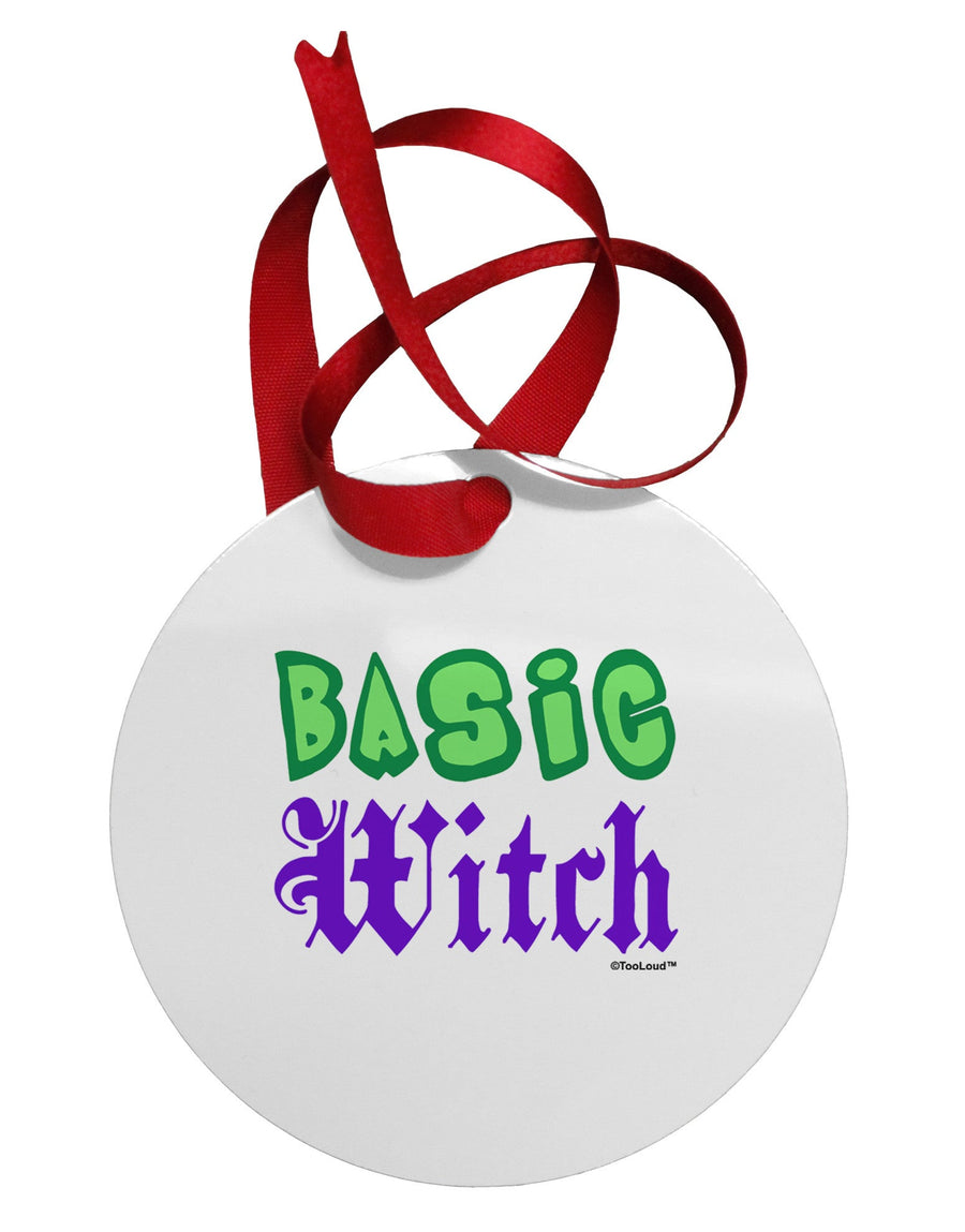 Basic Witch Color Green Circular Metal Ornament-Ornament-TooLoud-White-Davson Sales