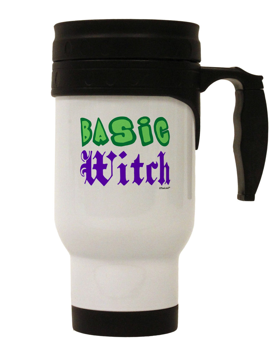 Basic Witch Color Green Stainless Steel 14oz Travel Mug-Travel Mugs-TooLoud-White-Davson Sales