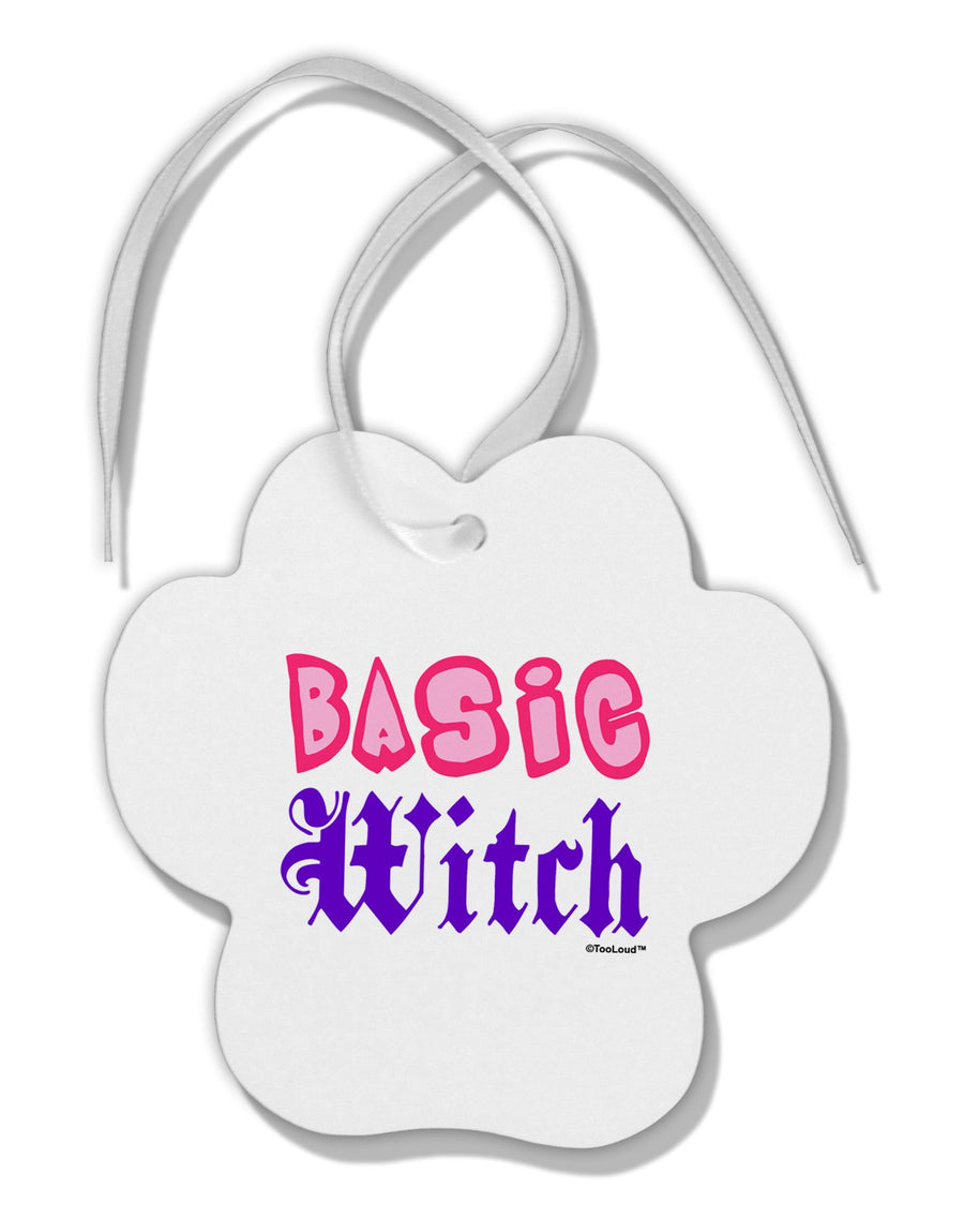 Basic Witch Color Paw Print Shaped Ornament-Ornament-TooLoud-White-Davson Sales