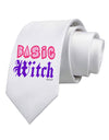 Basic Witch Color Printed White Necktie