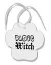 Basic Witch Distressed Paw Print Shaped Ornament-Ornament-TooLoud-White-Davson Sales