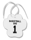 Basketball Dad Jersey Paw Print Shaped Ornament by TooLoud-Ornament-TooLoud-White-Davson Sales